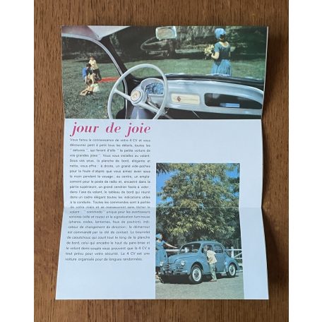 Renault 4 CV francia nyelvű színes reklámnyomtatvány
