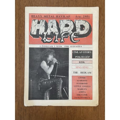 Hard Life heavy metal havilap I. évf. 2. sz. 1990. augusztus