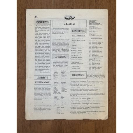 Hard Life heavy metal havilap I. évf. 2. sz. 1990. augusztus