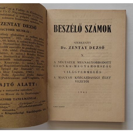 Zentay Dezső, Dr.: Beszélő számok X.