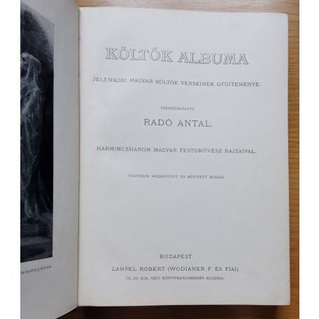 Radó Antal (szerk.): Költők albuma - Jelenkori magyar költők verseinek gyűjteménye (Harminczhárom magyar festőművész rajzaival)