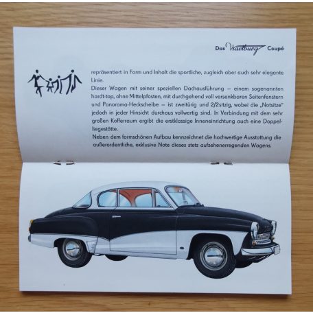 Wartburg személygépjármű reklámprospektusa (német nyelvű)