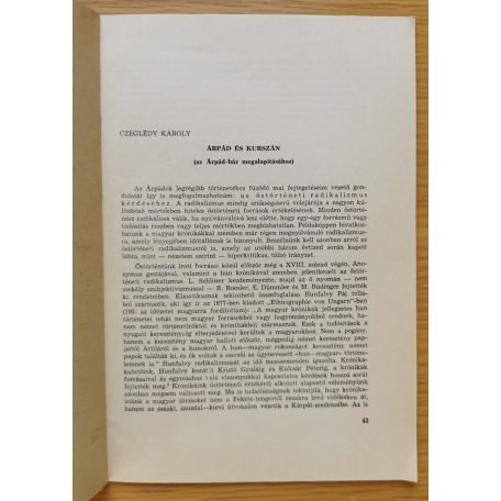 Czeglédy Károly: Árpád és Kurszán ( Dedikált! )