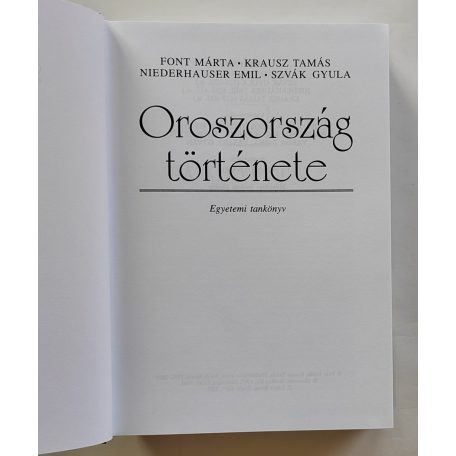 Font Mária – Krausz Tamás – Niederhauser Emil – Szvák Gyula: Oroszország története 