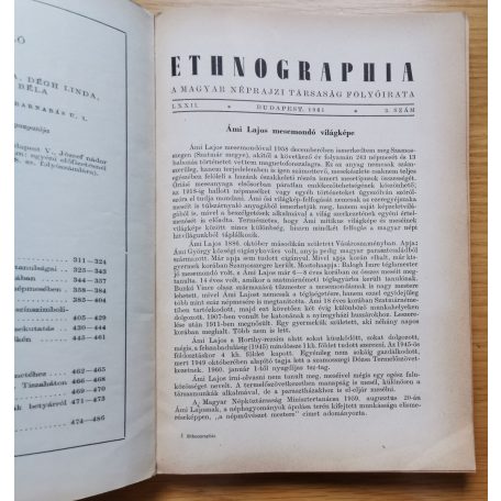K. Kovács László (szerk.): Ethnographia 1961/1,3,4 számok