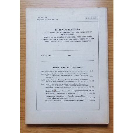 Péter László: Ethnographia 1965/1.