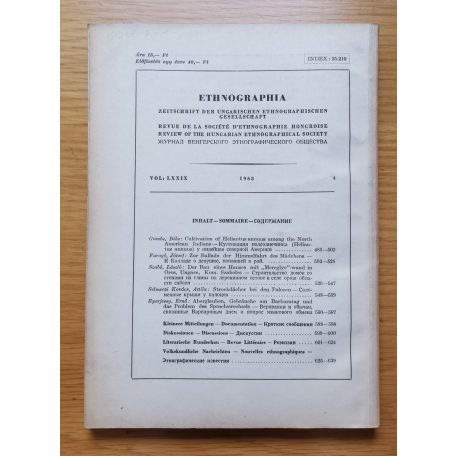 K. Kovács László: Ethnographia 1968/4.