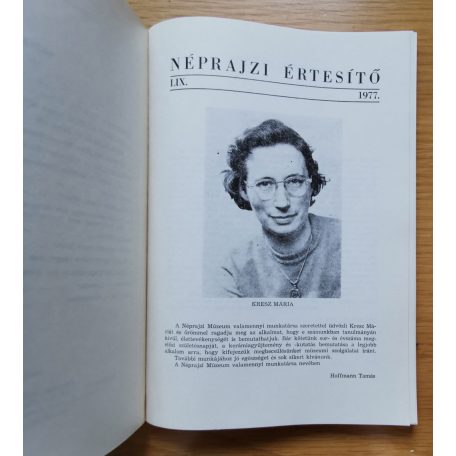 Hoffmann Tamás (szerk.): Néprajzi értesítő LIX.