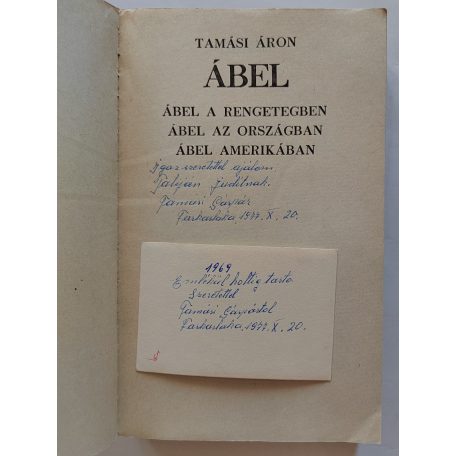 Tamási Áron: Ábel  (Tamási Gáspár által dedikált!) 