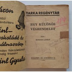   Kondor László: Egy különös végrendelet Tarka Regénytár I/8. szám