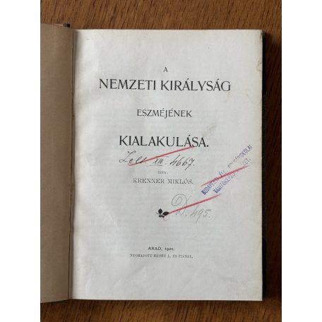 Krenner Miklós: A nemzeti királyság eszméjének alakulása