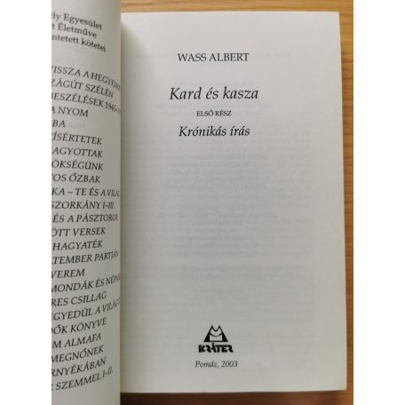 Wass Albert: Kard és kasza I-II.