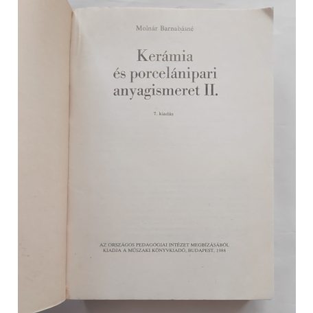 Fábián Nagy László: Kerámia és porcelánipari szakmai ismeret I-III.