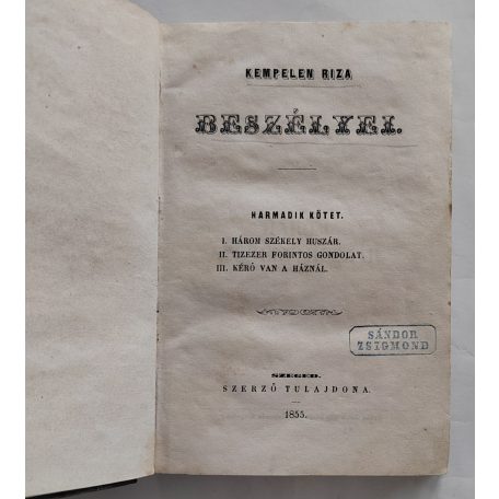 Kempelen Riza beszélyei I-IV. kötet (teljes). 