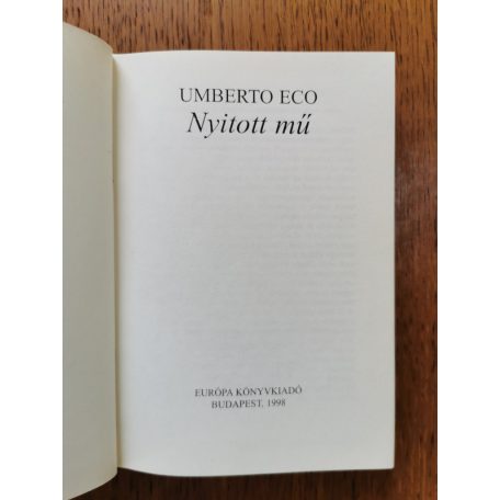 Umberto Eco: A nyitott mű - Válogatott tanulmányok