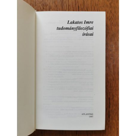 Miklós Tamás (szerk.): Lakatos Imre tudományfilozófiai írásai