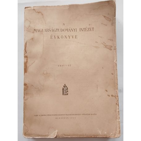 A Magyarságtudományi Intézet Évkönyve I. 1941-42.