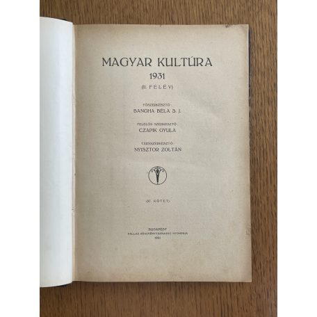 Magyar Kultúra 1931 II. félév 