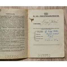   Magyar Királyi Posta Takarékpénztár Budapest betétkönyv (Szeged 1)