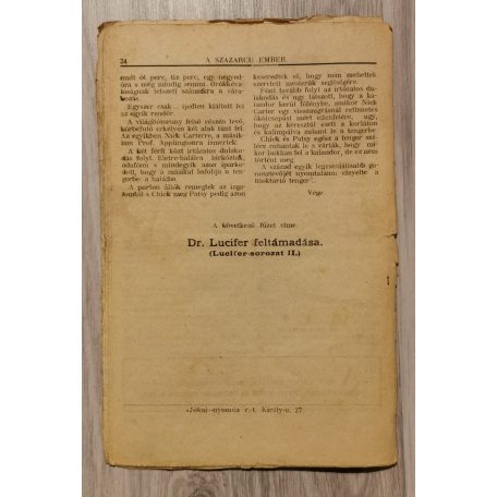 Nick Carter, Az Amerikai Detektív Király: A százarcú ember (134. rész) - Lucifer-sorozat I.