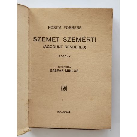 Rosita Forbers: Szemet szemért (PHK 139.)