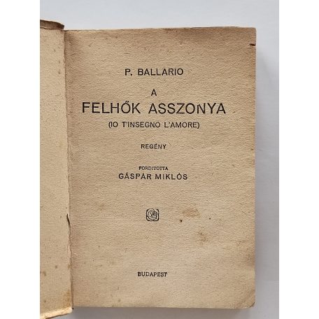 P. Ballario: A felhők asszonya (PHK 157.)