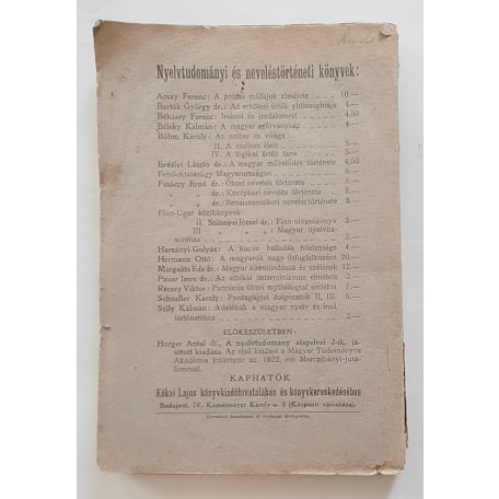 Horger Antal: Magyar szavak története. Közérdekű magyar szófejtések gyüjteménye.