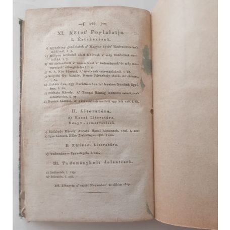 Tudományos Gyűjtemény [A kor egyetemes tudományosságának folyóirata.] 1825. (Kilentzedik esztendei folyamat) - 10, 11. kötet