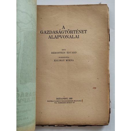 Bernstein Eduárd: A gazdaságtörténet alapvonalai