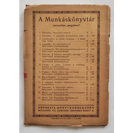 Kautsky Károly: Marx Károly történelmi jelentősége. Ford. Garami Ernő.