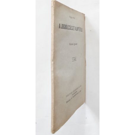 Angyal Pál: A jogbölcselet alaptételei (1926)