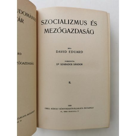 David Eduard: Szocializmus és mezőgazdaság I-II.