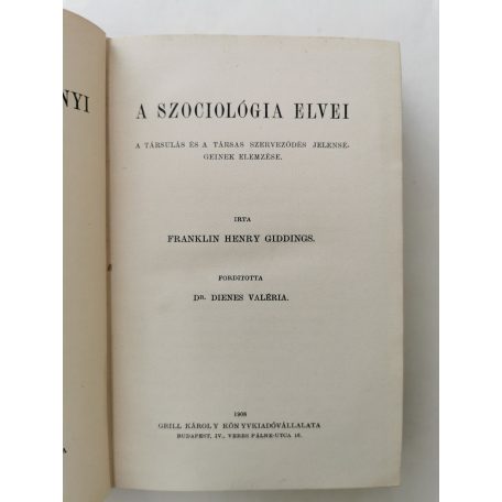 Franklin Henry Giddings: A szociológia elvei