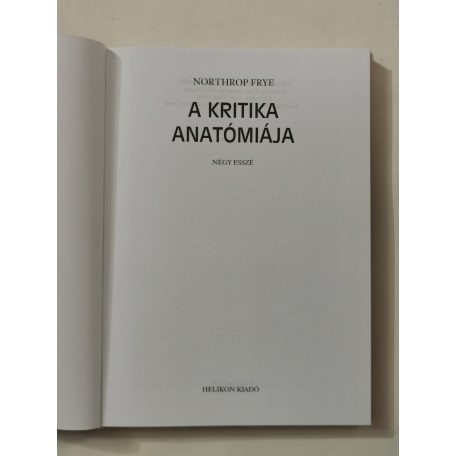 Northrop Frye: A kritika anatómiája