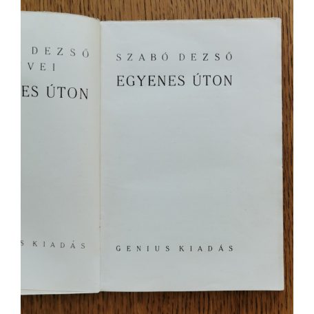 Szabó Dezső: Egyenes úton