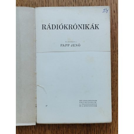 Papp Jenő: Rádió krónikák