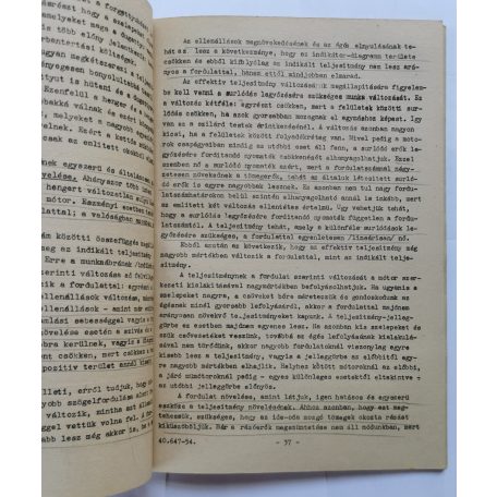Komondy Zoltán, Dr.: Gázgépek - kézirat (1957)