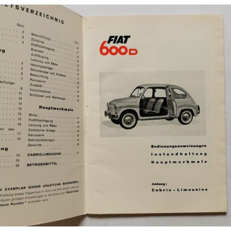 Fiat 600D - Betriebsanleitung