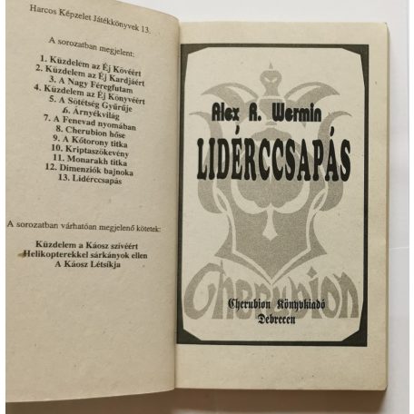 Alex R.Wermin: Lidérccsapás (Harcos Képzelet Játékkönyvek)