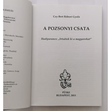 Cey-Bert Róbert Gyula: A pozsonyi csata
