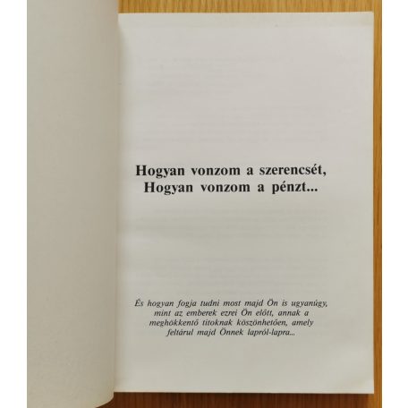 Daniel Clemon: Hogyan vonzom a szerencsét, hogyan vonzom a pénzt...