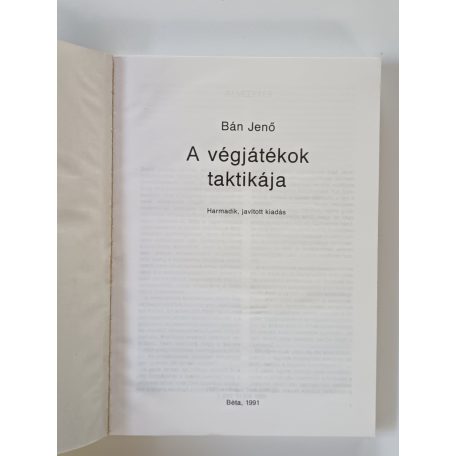 Bán Jenő: A végjátékok taktikája