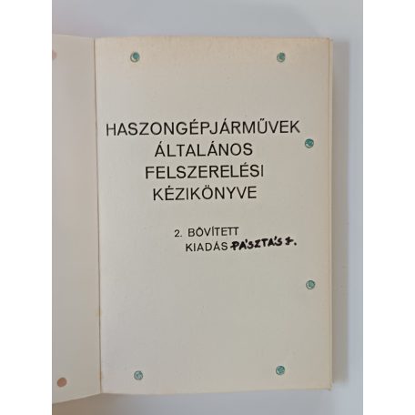 Haszongépjárművek általános felszerelési kézikönyve