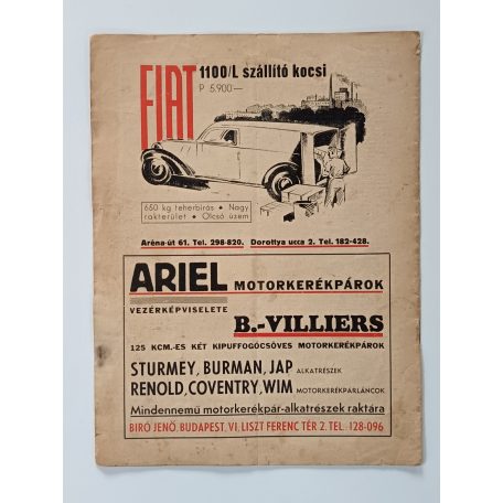 Autó-Motor XI. évf. 15. sz. (1939. szeptember)