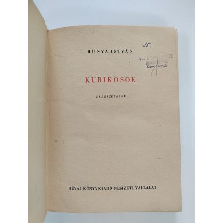 Hunya István: Kubikosok