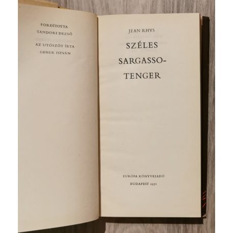  Jean Rhys: Széles Sargasso-tenger