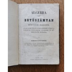   Komnenovich Sándor: Algebra vagy  betűszámtan (1862, Első kiadás!)