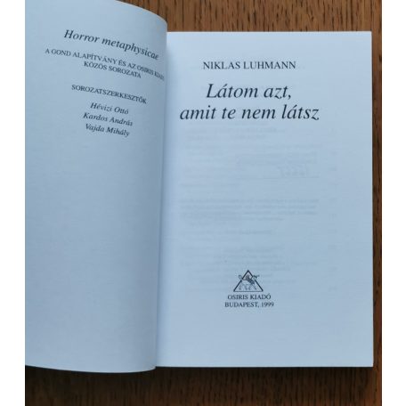 Niklas Luhmann: Látom azt, amit te nem látsz