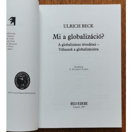 Ulrich Beck: Mi a globalizáció?