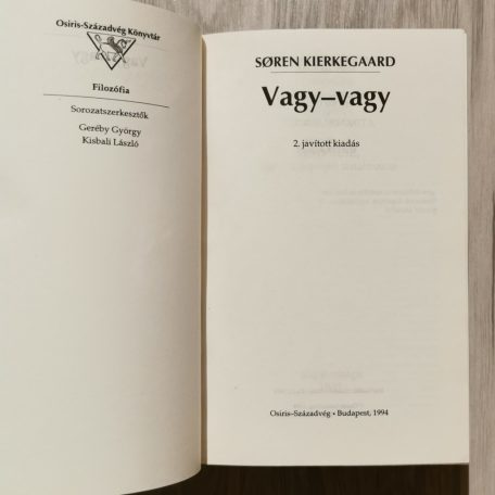 Soren Kierkegaard: Vagy-vagy